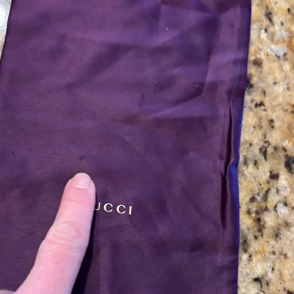 Gucci Velvet Eyewear Case in Deep Burgundy and Gucci purple dust bag